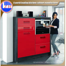 UV Coated Red Kitchen Base Cabinet